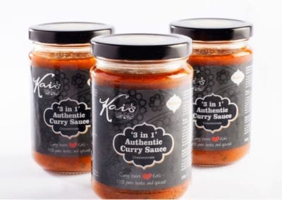 Label design for Kais curry sauce jars