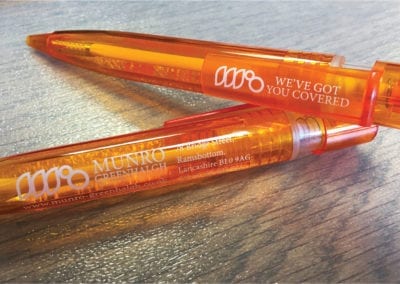 Orange personalised printed pen